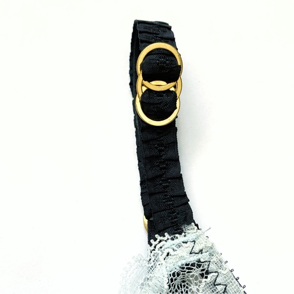 STELLA MCCARTNEY blue black sheer lace unlined Julia Stargazing Demi Wire Bra - Picture 4 of 7